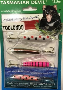 Coupon 😀 Gillies Lures Tassie Devil Toolondo 4 Pack Original Carded Set 🎉