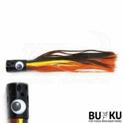 Coupon 💯 Skirted Lures BUKU Black Metal Head 👗 Skirted Lure - Tuna Marlin Salmon 😉